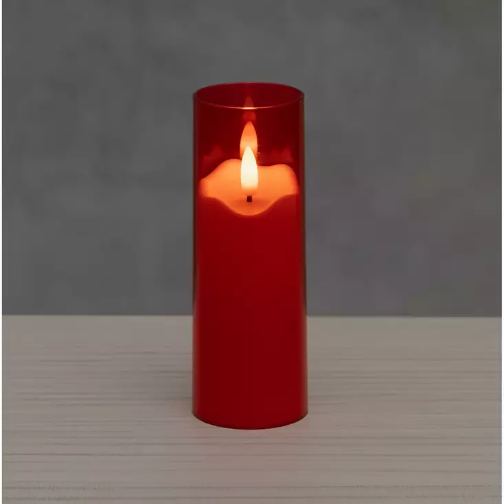 3D LED-pöytäkynttilä 15 cm punainen - LED-kynttilät - 6410416578927 - 1