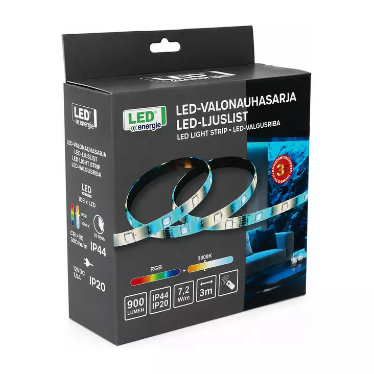 Led nauha 3m 5V RGBW 21,6W 900lm - LED valonauhat - 6418536024157 - 1