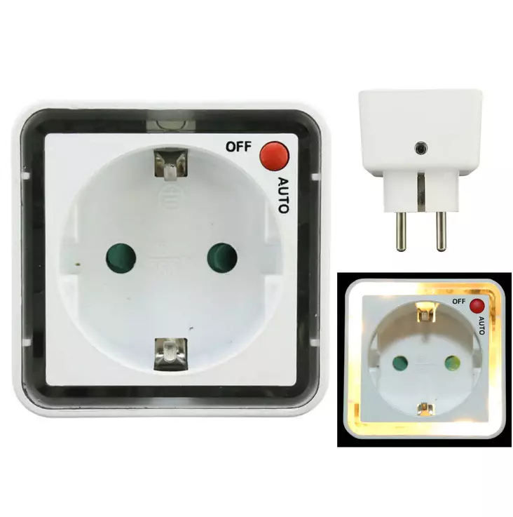 LED-YÖVALO Hämäräkytkin + pistorasia - Muut lamput ja polttimot - 6430038495327 - 1