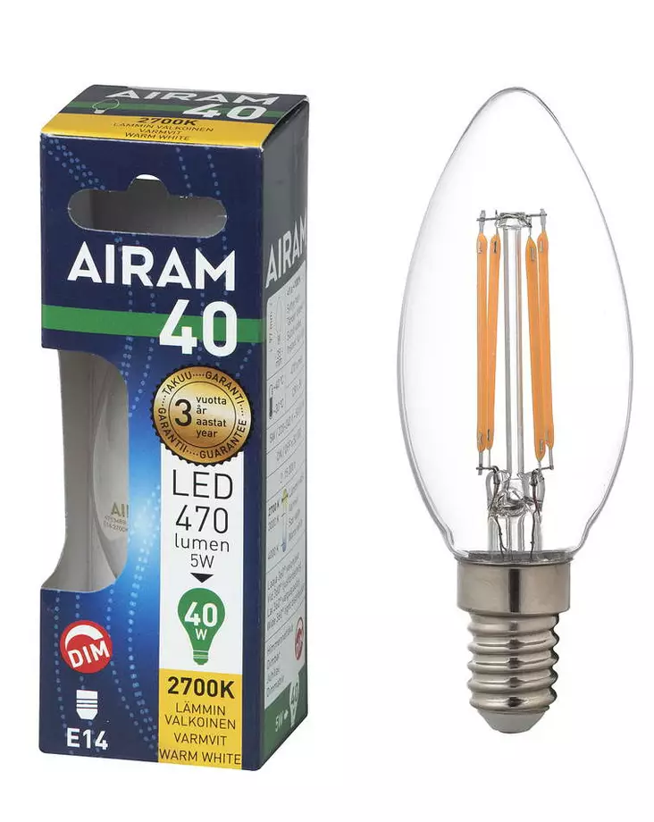 LED C35 5W/827 E14 DIM BX - Lamput E14 kanta - 6435200242907 - 1