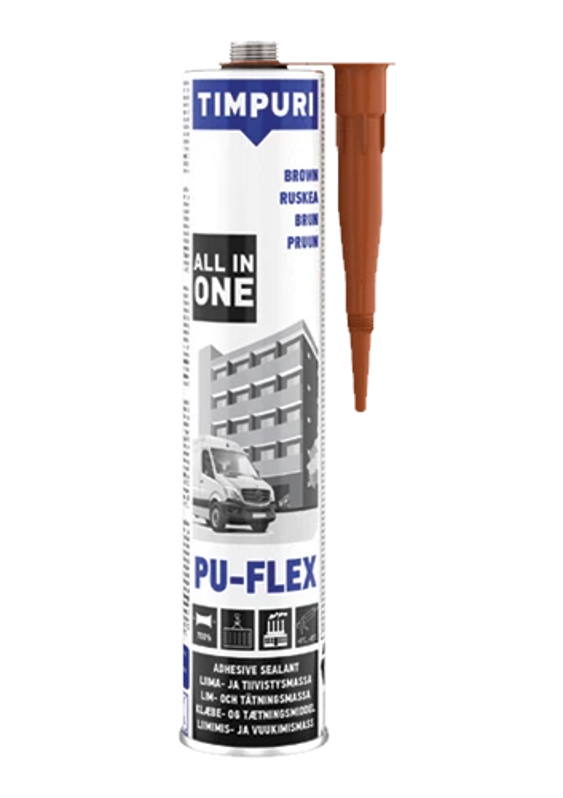 LIIMA- JA TIIVISTYSMASSA PU-FLEX RUSKEA 300ML TIMPURI - Liimamassat ja tiivistysmassat - 6418091030587 - 1