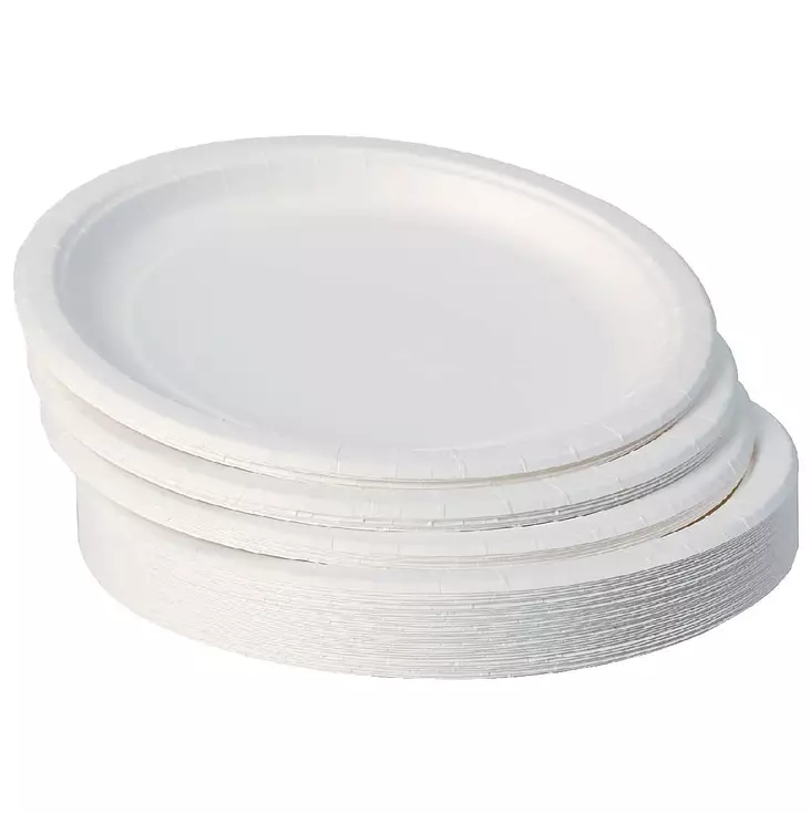 MATALA LAUTANEN 40kpl/pkt 23 cm valk - Kertakäyttölautaset - 6430010049357 - 1