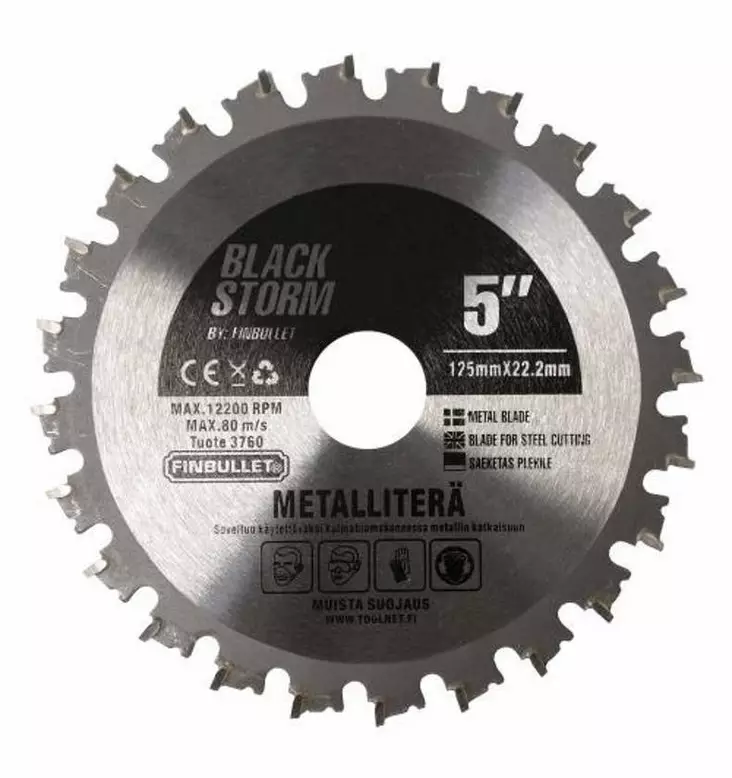 METALLITERÄ TCT 125MM 24T KULMAHIOMAKONEESEEN - Sirkkelinterät - 6438152037607 - 1