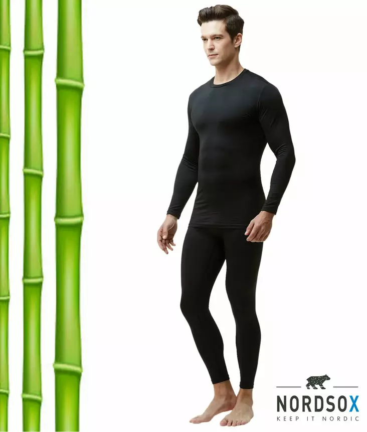 Miesten alusasu bambu pitk=C3=A4t kalsarit pitk=C3=A4 aluspaita - Miesten kerrastot - 6438159992367 - 1