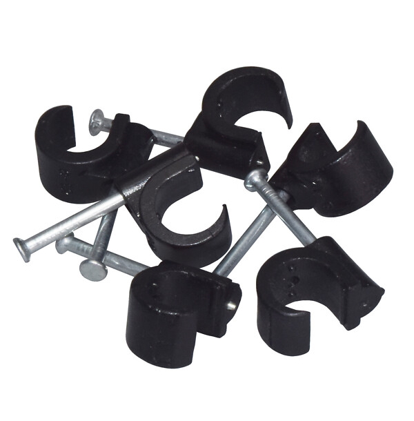 musta naulakiinnike - Sähkön kiinnitystarvikkeet ja tiivisteet - 6438140197047 - 1