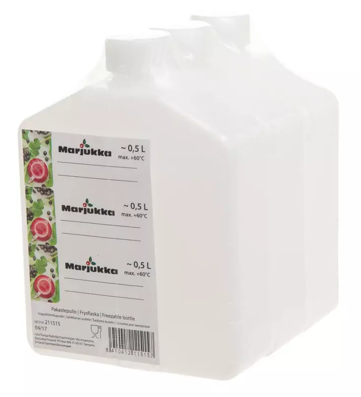 Pakastepullo litteä 0,5L 3kpl - Pakastuspussit ja -rasiat - 6410412115157 - 1