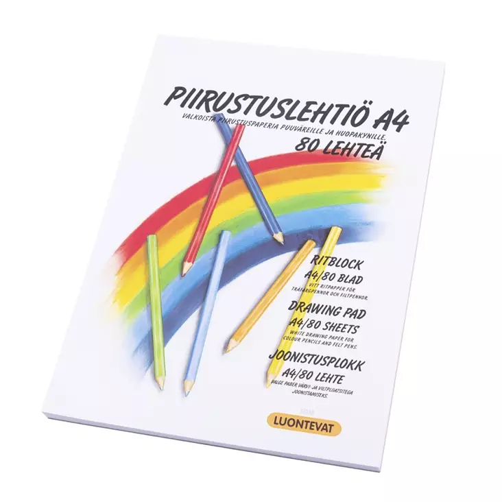 PIIRUSTUSLEHTIÖ A4/80 SATEENKAARI - Lehtiöt, muistikirjat ja vihkot - 6416965310407 - 1