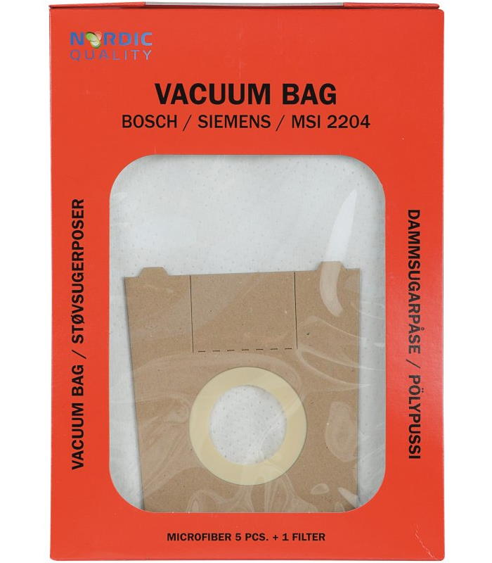 Pölynimuripussit, 5 kpl. + 1 suodatin MSI 2204 Nordic Quality Vacuum - Pölypussit ja suodattimet - 5706470076327 - 1