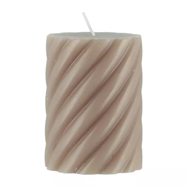 Pöytäkynttilä kierre 7,5x10 cm greige - LED-kynttilät - 6412165097957 - 1