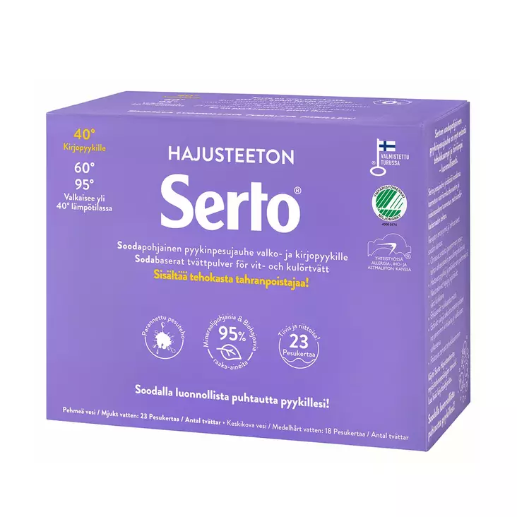 Pyykinpesujauhe Serto Hajusteeton 890 g - Pyykinpesujauheet - 6417964578997 - 1