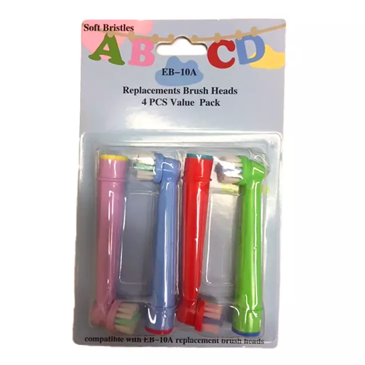 Sähköhammasharjan vaihtopäät lapsille SOFT 4 kpl - Sähköhammasharjatarvikkeet - 6438159071987 - 1