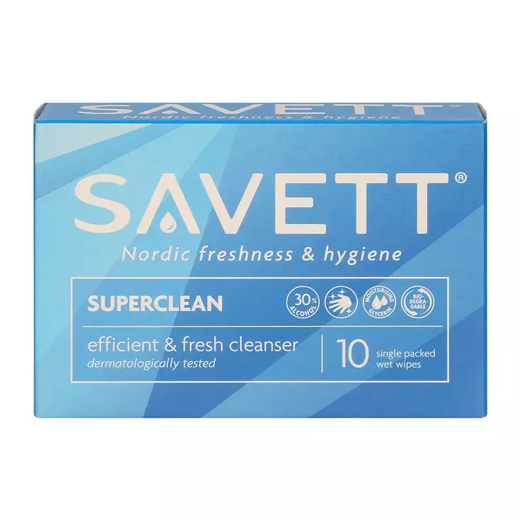 SAVETT KOSTEUSPYYHE SUPER CLEAN 10KPL - Vauvan hoito - 7310613025257 - 1