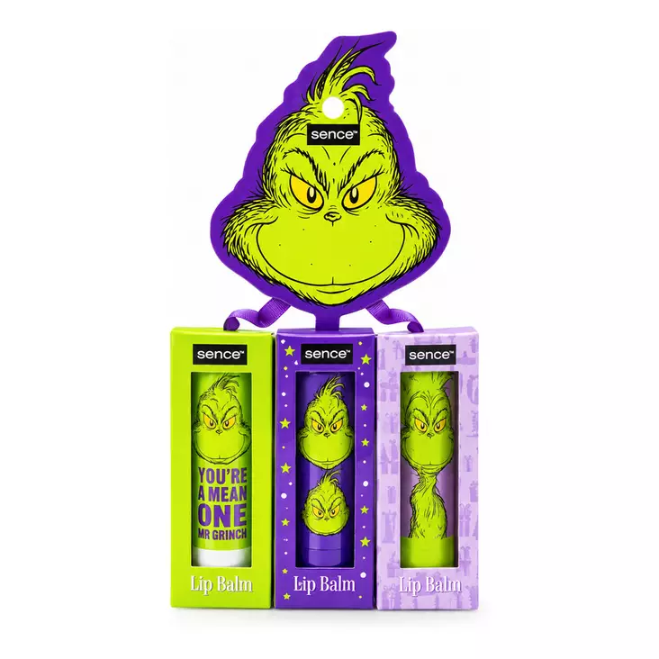 Grinch Lahjasetti sis 3 huulirasvaa 3,4g - Lasten kosmetiikkapakkaukset - 8721073615367 - 1