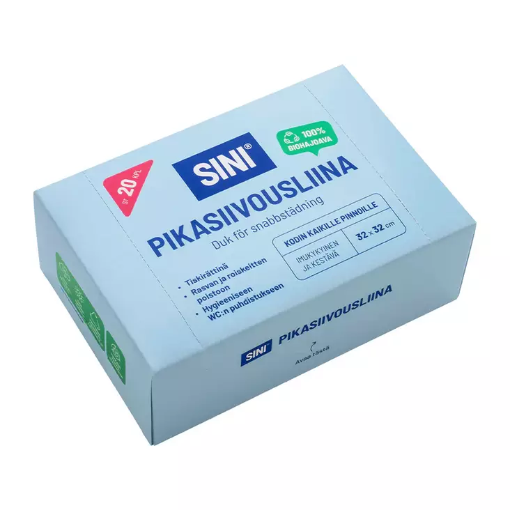 PIKASIIVOUSLIINA 20KPL SINI - Kertakäyttösiivousliinat - 6423800037467 - 1