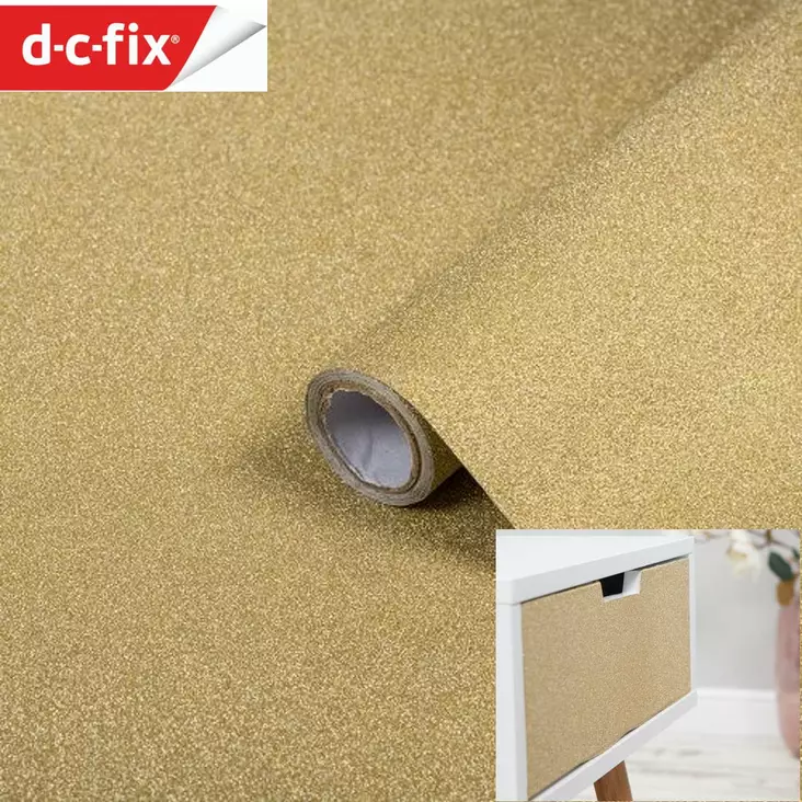 SISUSTUSKALVO D-C-Fix 341-0014 150x45cm Glitter kulta kontaktimuovi - Sisustuskalvot - 4007386346827 - 1