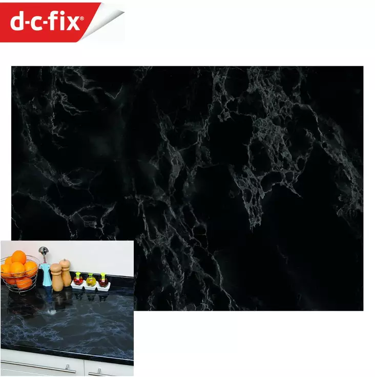 SISUSTUSKALVO D-C-Fix 346-0048 200x45cm Musta marmori kontaktimuovi - Sisustuskalvot - 4007386040367 - 1