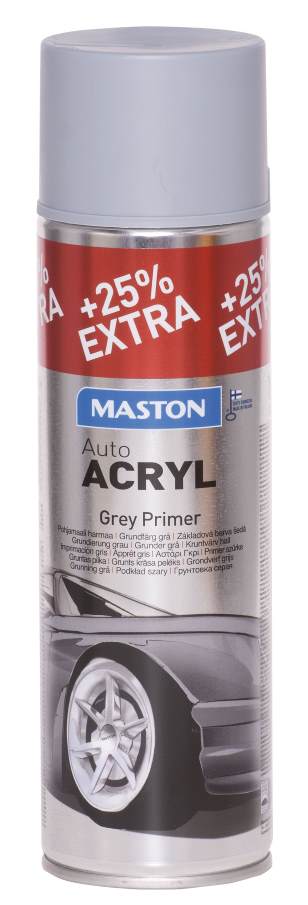 SPRAYMAALI HARMAA POHJAMAALI 500ML AUTOACRYL MASTON - Spraymaalit - 6412490024987 - 1
