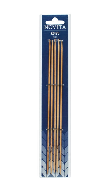 SUKKAPUIKKO 20cm 2,5mm Novita sukkapuikko koivu - Sukkapuikot - 6412619822517 - 1