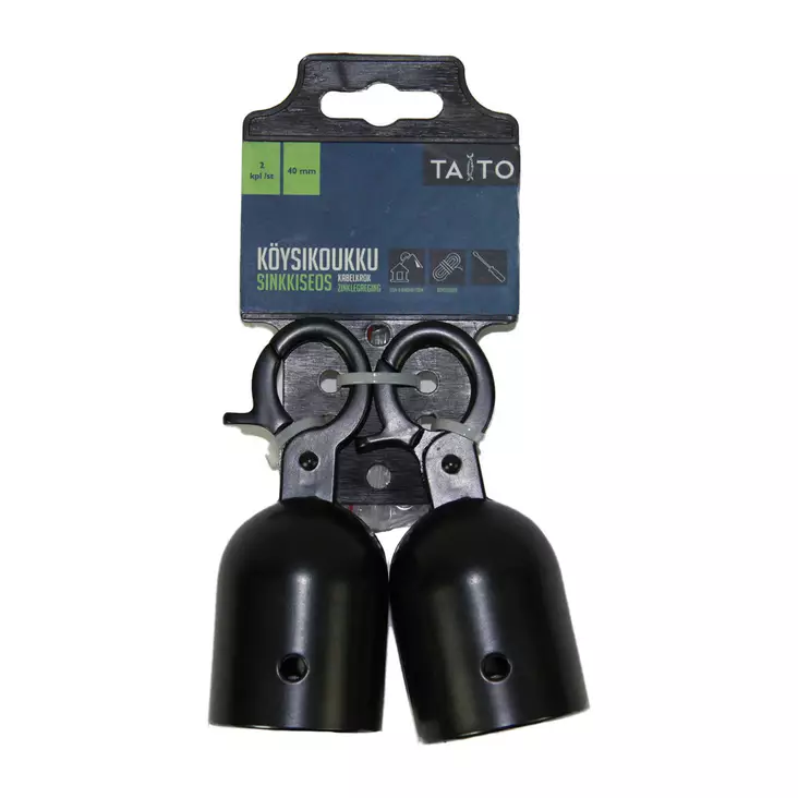 KÖYSIKOUKUT 2KPL 40MM MUSTA - Köydet ja narut - 6416096052597 - 1