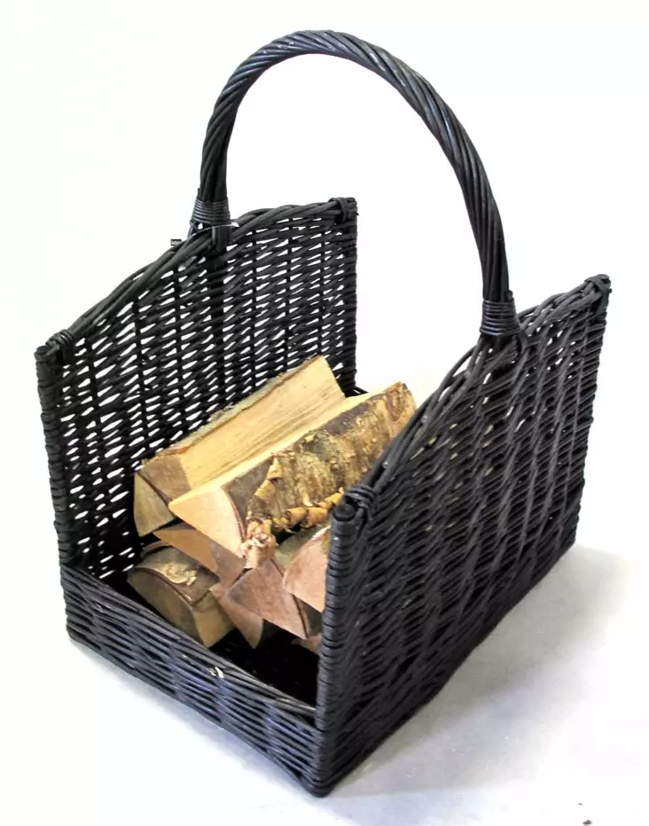 Takkakori musta iso rottinki - Puunkantotelineet - 6438168094557 - 1