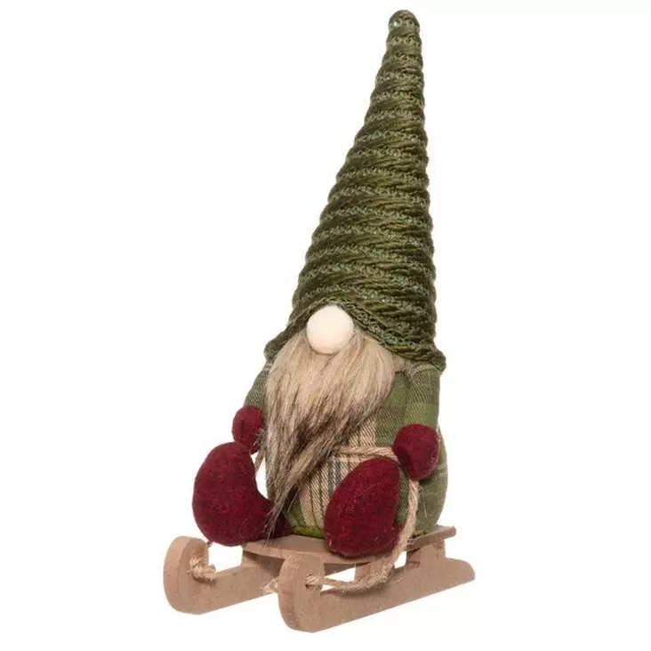 Tonttu ja reki vihreä - Joulutontut - 6410416370767 - 1