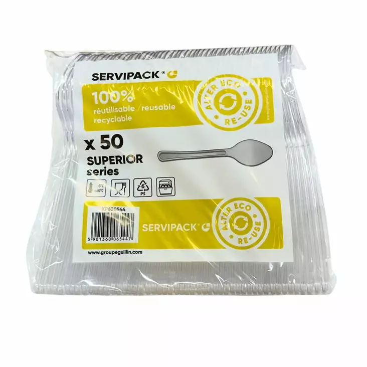 Uudelleenkäytettävät ruokalusikat 50kpl. - Kertakäyttöaterimet - 5901360065447 - 1
