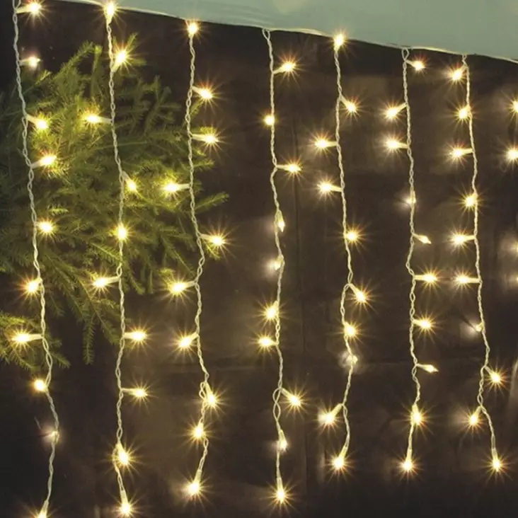 Jääpuikkovaloverho 200Led 100x200cm - Ikkunan valokoristeet - 6438159366717 - 1
