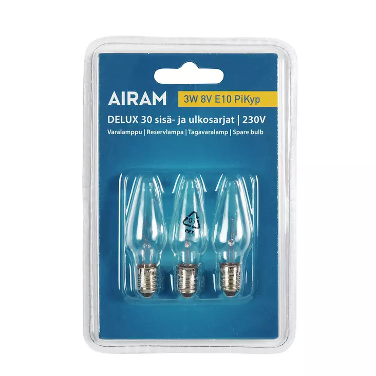 VARALAMPPU 3 w 8 v PIKYP - Valokoristeiden varalamput - 6435200121387 - 1