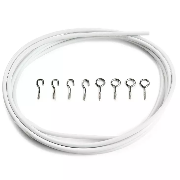 VERHOVAIJERI 1842-5 5m Valkoinen teräs HABO - Verhotangot ja verhotarvikkeet - 7318750184257 - 1