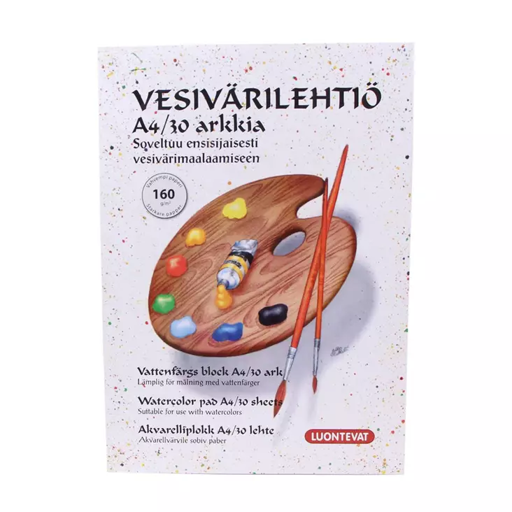 VESIVÄRILEHTIÖ A4/30 LEHTEÄ 160GSM - Lehtiöt, muistikirjat ja vihkot - 6416965316447 - 1