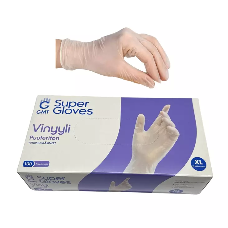 Vinyylikäsine 100kpl XL. - Suojakäsineet ja suojavälineet - 6438159088077 - 1