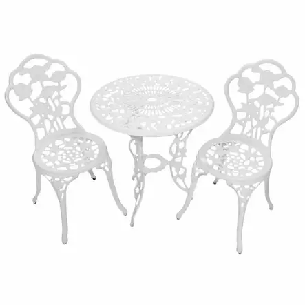 Garda puutarhan kalustesetti valkoinen 2 tuolia ja p=C3=B6yt=C3=A4 - Ulkokalustesetit ja sohvaryhmät - 6410411786778 - 2