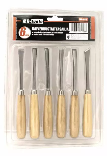 Kaiverrustaltta sarja 6-osainen - Puutaltat - 6430032152288 - 1