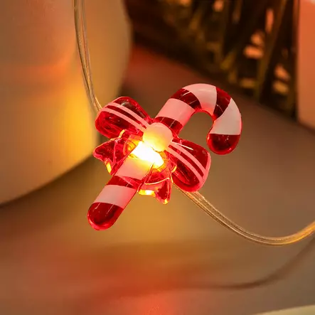 Led valosarja karkkikeppi 10l - Valosarjat paristokäyttöiset - 6438506002718 - 1