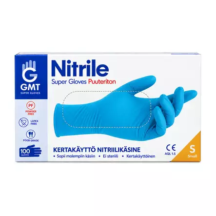 NITRIILIKÄSINE S 100 kpl/pkt - Suojakäsineet ja suojavälineet - 6438159999908 - 1
