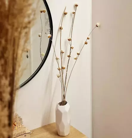 puuvillaoksa koriste maljakkoon=20 - Tekokasvit ja muovikukat - 8719987203848 - 1