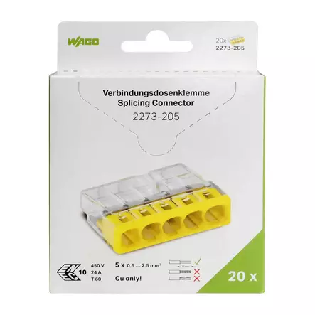 RASIALIITIN Wago 5-nap 20kp/pkt - Asennustarvikkeet, rasiat ja sulakkeet - 4066966001808 - 1