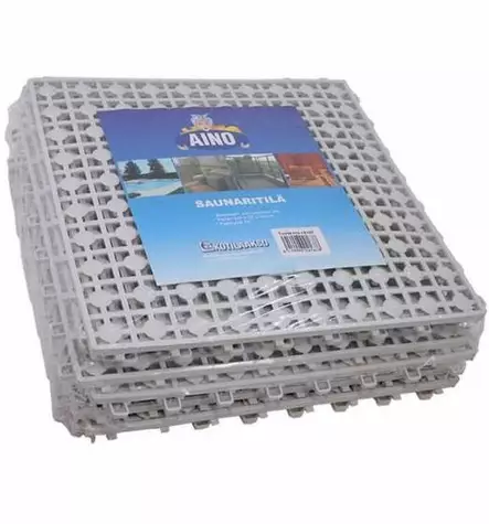 SAUNARITILÄ 30x30CM 10KPL HARMA - Kylpyhuonematot - 6416096021678 - 1