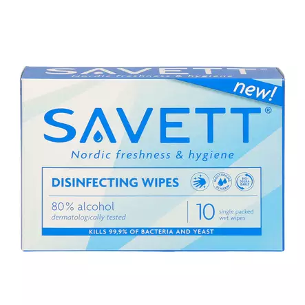 SAVETT KOSTEUSPYYHE DESINFIOIVA 10KPL - Vauvan hoito - 7046110054758 - 1