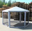 Paviljonki 6-kulmainen harmaa 2x2x2m hyönteisverhoilla - Paviljongit - 6438168065298 - 3