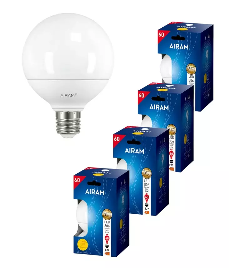 Led G95 827 830lm OP lamppu 4kpl - Lamput E27 kanta - 834858 - 1