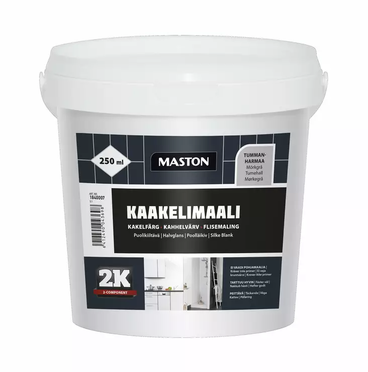 MAALI KAAKELI 250ML T.HARMAA - Sisämaalit - 6412490043698 - 1