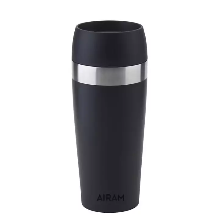Airam Mugi termosmuki 0,48 L musta - Termospullot, -mukit ja ruokatermokset - 6435200316028 - 1