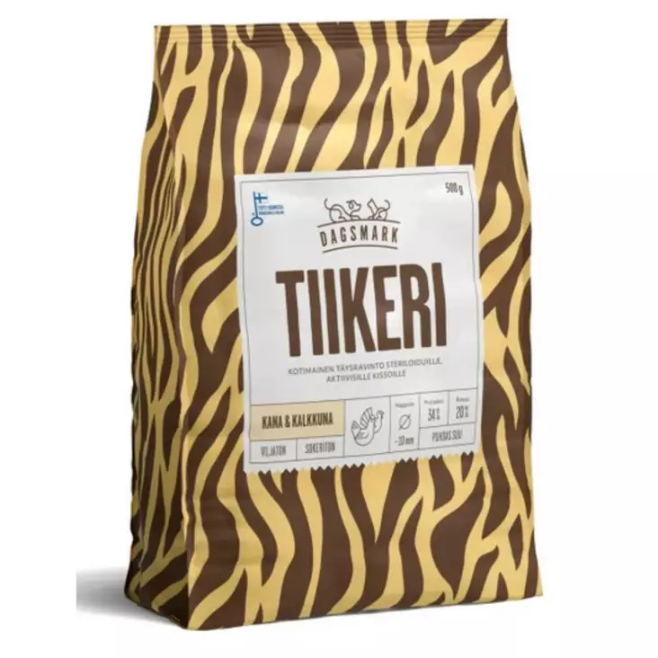 Dagsmark Tiikeri Viljaton Kana-Kalk 500G - Kissanruoat ja herkut - 6430066384648 - 1