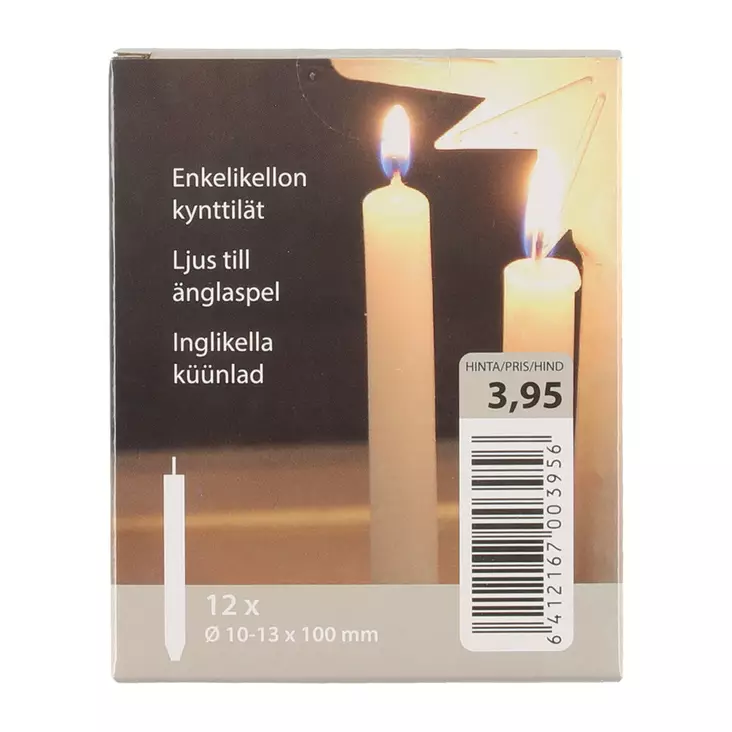Enkelikellon kynttilä 12 kpl - Jouluaskartelu ja joulutarrat - 6412165103948 - 1