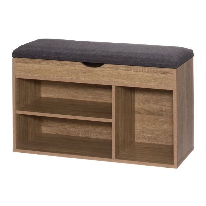 Eteispenkki S=C3=A4ilytyslaatikolla ja hyllytasoilla. V=C3=A4ri ruskea=
 harmaa. - Huonekalut - 6410416319018 - 2