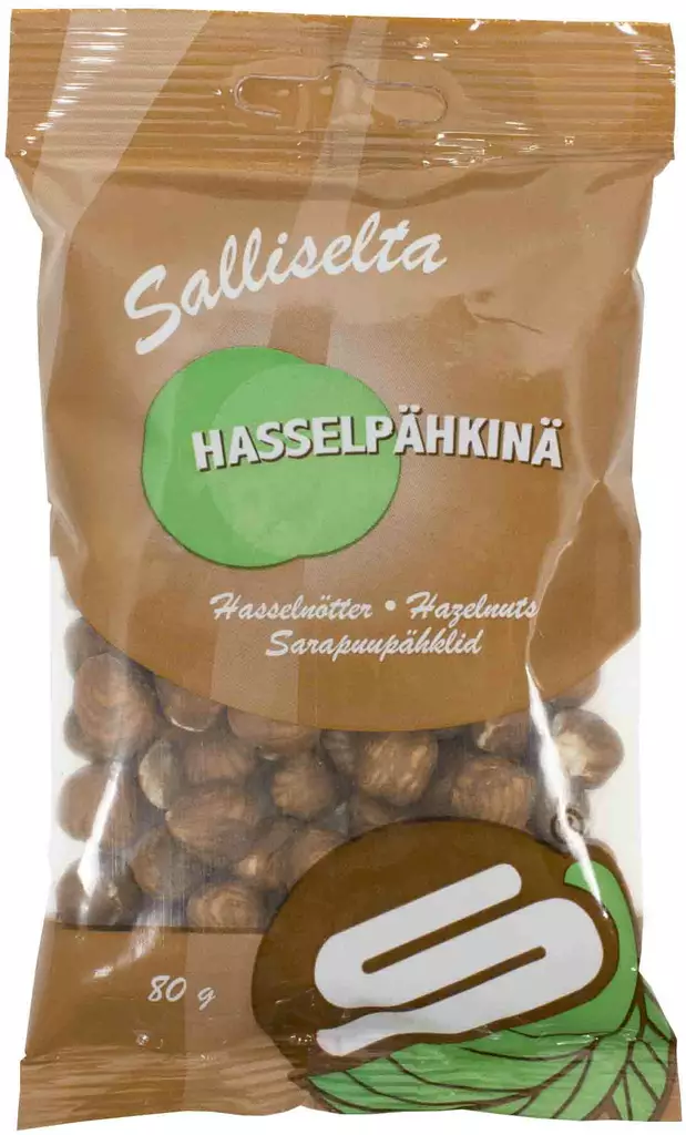 Hasselpähkinä 80G kokonainen Sallinen - Pähkinät ja siemenet - 6436501000418 - 1