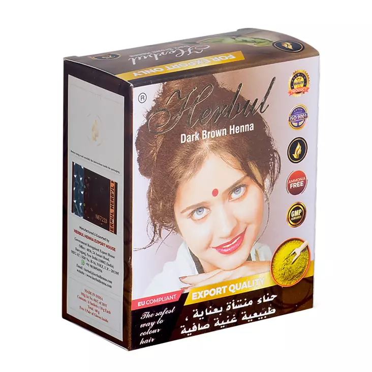 Hiusväri Herbul Dark Brown Henna 6x10g - Hiusvärit ja sävytteet - 9555309202088 - 1