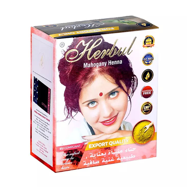 Hiusväri Herbul Mahogny Henna 6x10g - Hiusvärit ja sävytteet - 9555309202118 - 1
