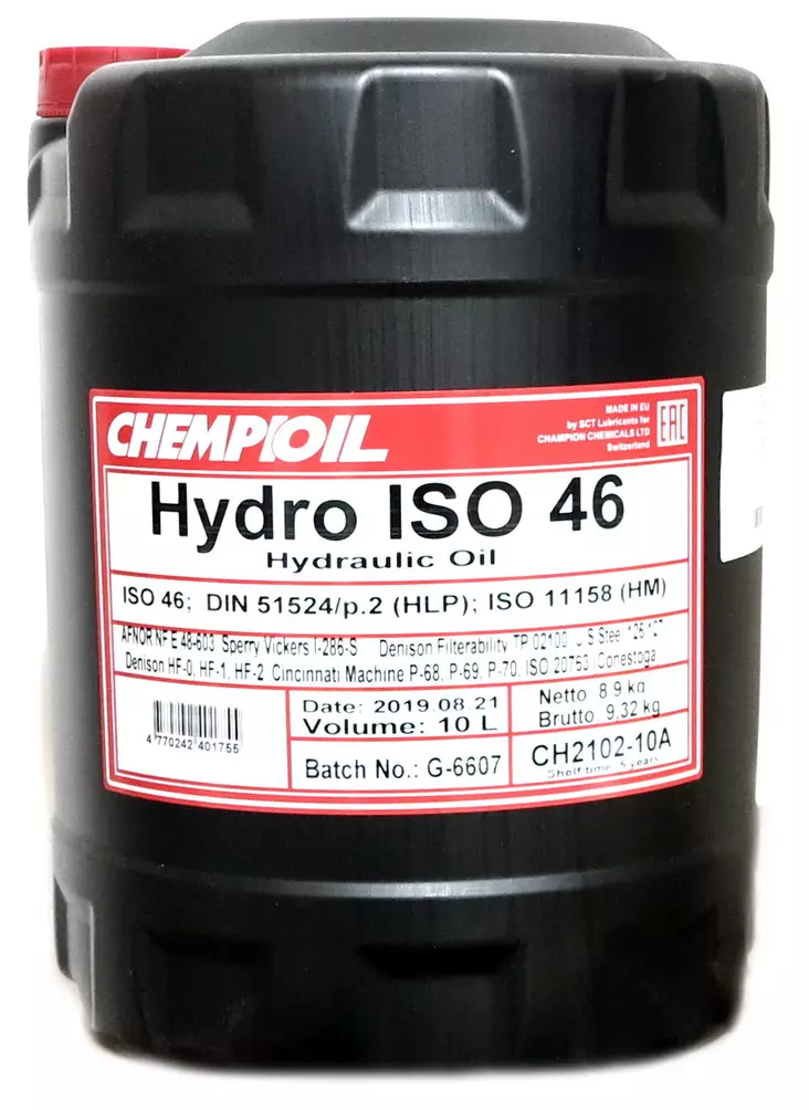 HYDRAULIIKKAÖLJY 46 10L CHEMPIOIL - Hydrauliikkaöljyt - 6430072280828 - 1